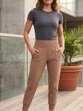 Athleta Trekkie North Joggers - Nude/Tan - Size Medium
